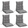 vidaXL Lowback Chair Cushions 4 pcs Grey Oxford Fabric