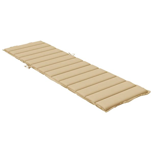 vidaXL Sun Lounger Cushion Melange Beige 200x70x4 cm Fabric