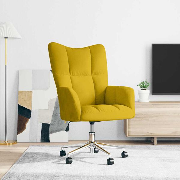 vidaXL Relaxing Chair Mustard Yellow Velvet