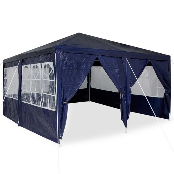 vidaXL Party Tent with 8 Sidewalls Blue 4x4 m PE