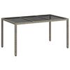 vidaXL Garden Dining Table Grey 150 x 90 x 75 cm Poly Rattan
