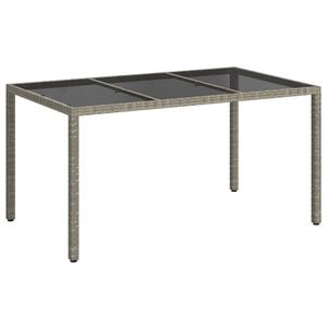 vidaXL Garden Table Grey 150 x 90 x 75 cm Poly Rattan