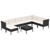 vidaXL 9 Piece Garden Lounge Set with Cushions Poly Rattan Black