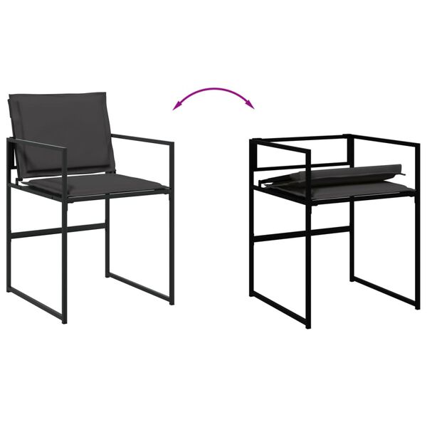 vidaXL 9 Piece Garden Dining Set with Cushions Black Textilene