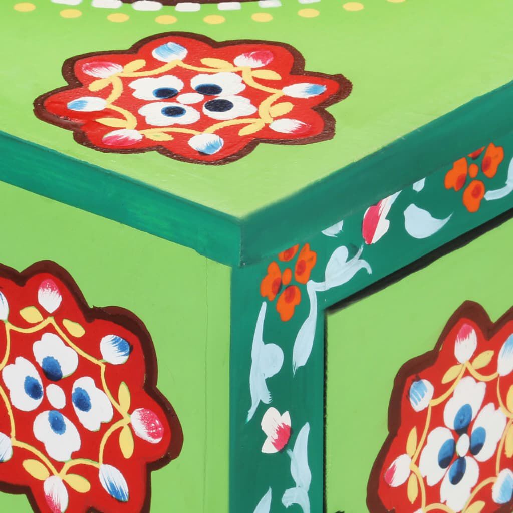 vidaXL Hand Painted Sideboard Multicolour 70x35x60 cm Solid Mango Wood