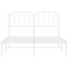 vidaXL Metal Bed Frame without Mattress with Headboard White 150x200cm