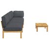 vidaXL Sofa Set with Cushion Plain 4 pcs Anthracite Solid Acacia Wood