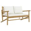vidaXL 3 Piece Garden Lounge Set with Cream White Cushions Bamboo