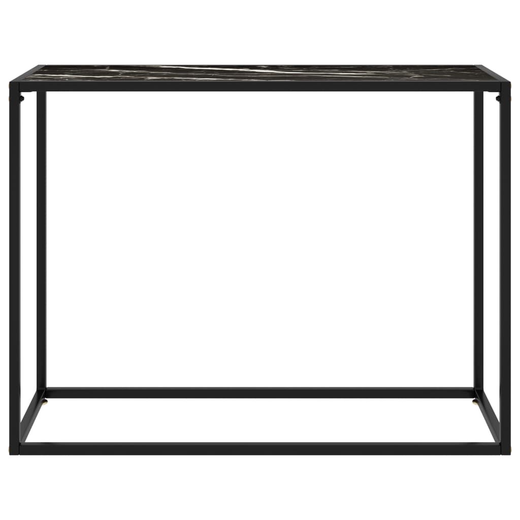 vidaXL Console Table Black 100x35x75 cm Tempered Glass