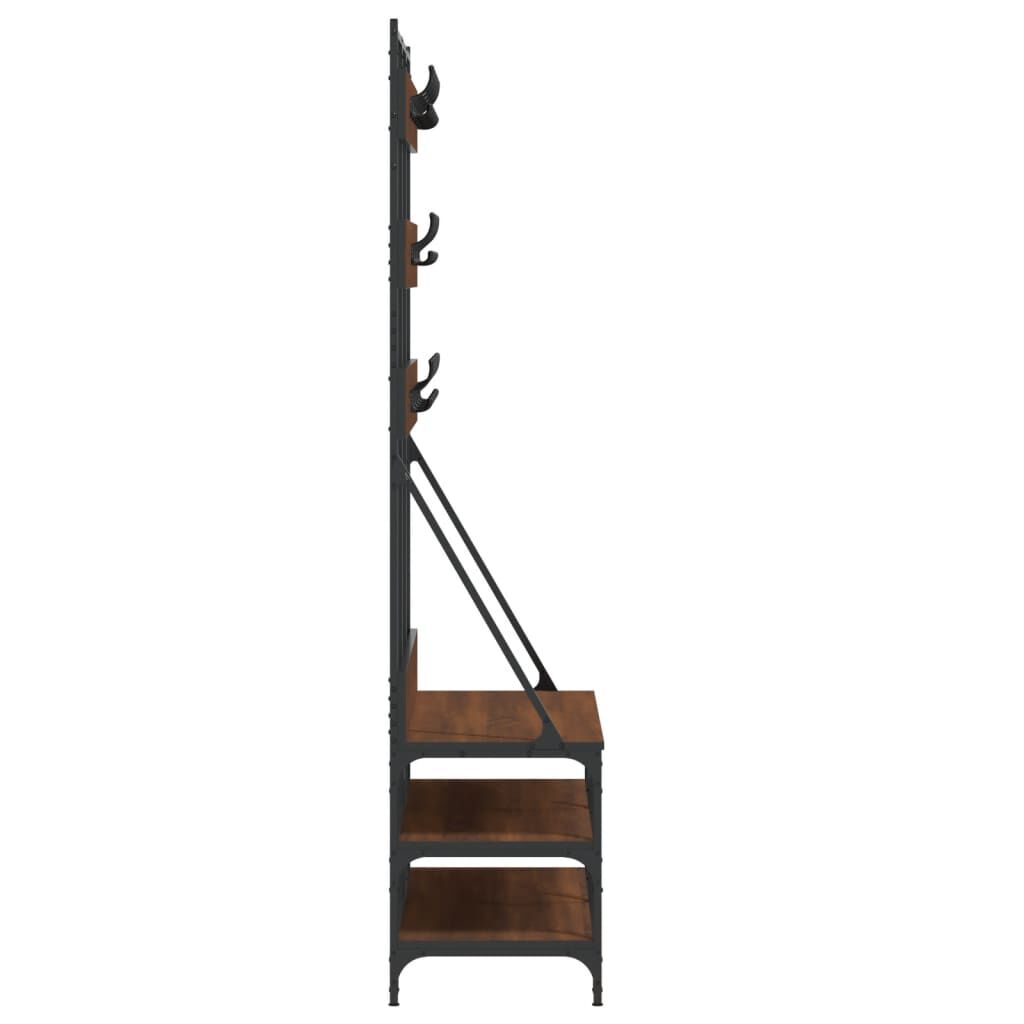 vidaXL Clothes Rack with Shoe Storage Brown Oak 100x40x184 cm