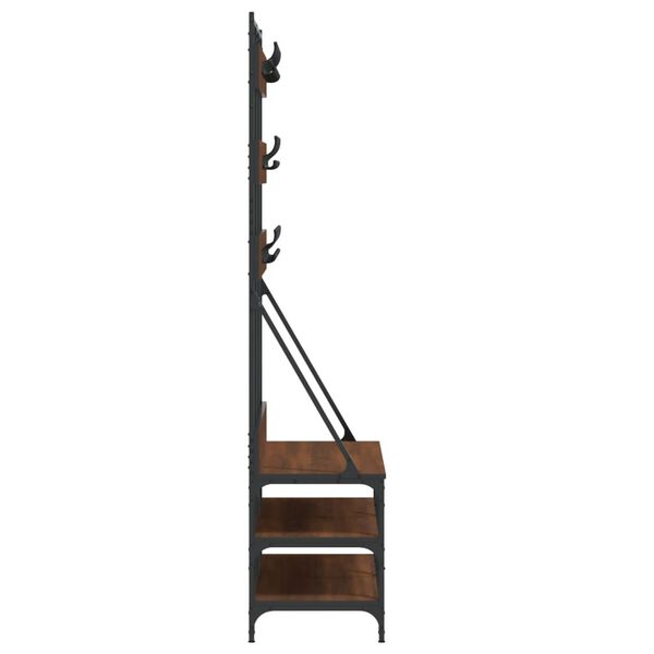vidaXL Clothes Rack with Shoe Storage Brown Oak 100x40x184 cm