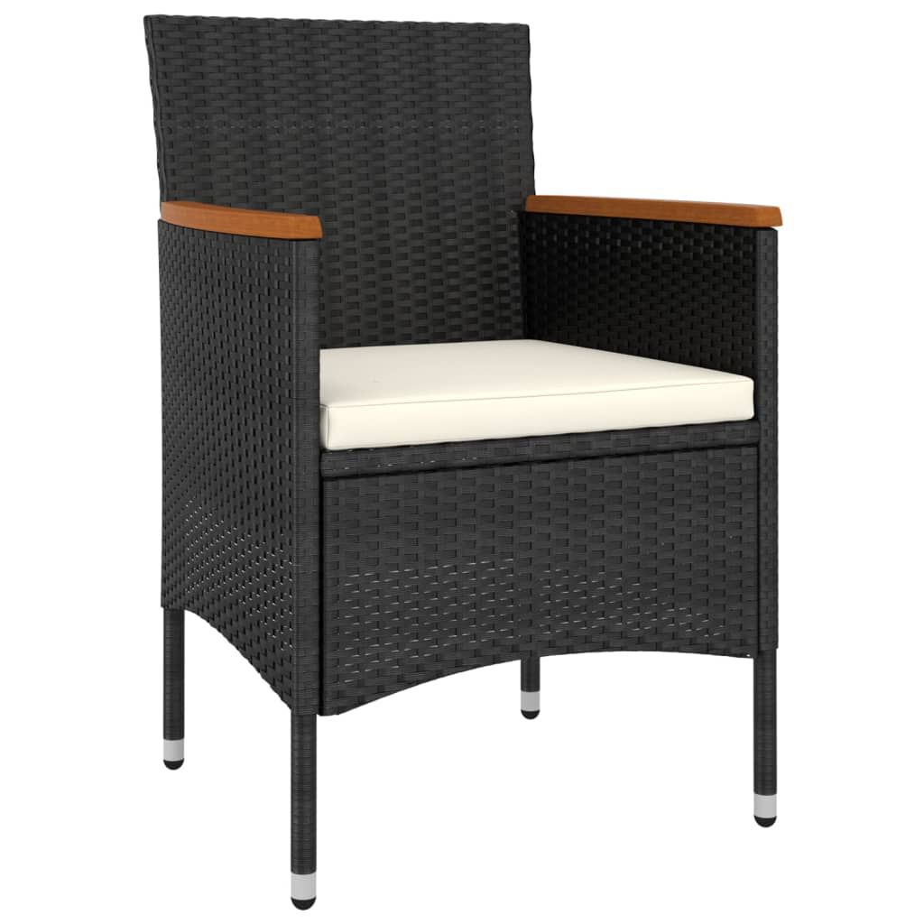 vidaXL 5 Piece Garden Lounge Set Poly Rattan Black