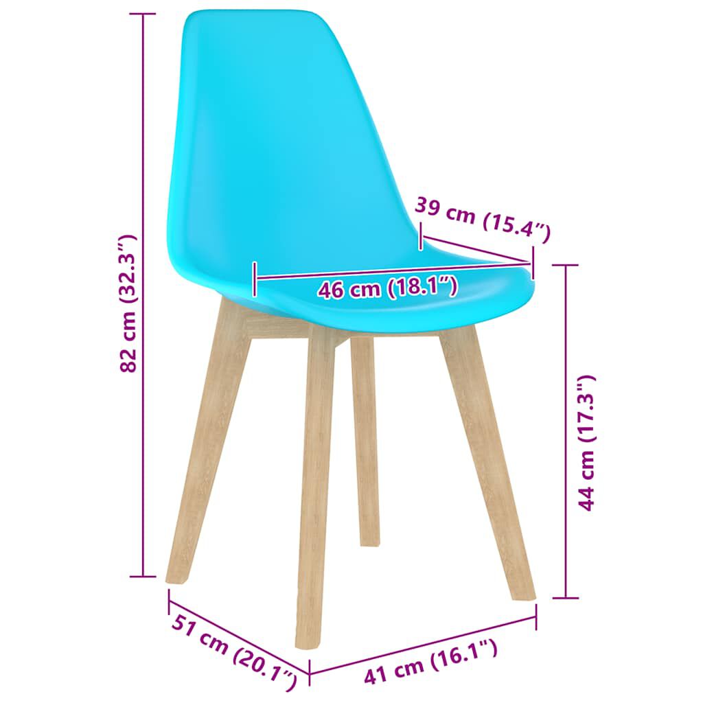 vidaXL Dining Chairs 2 pcs Blue Plastic