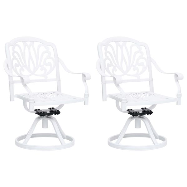vidaXL 3 Piece Bistro Set Cast Aluminium White