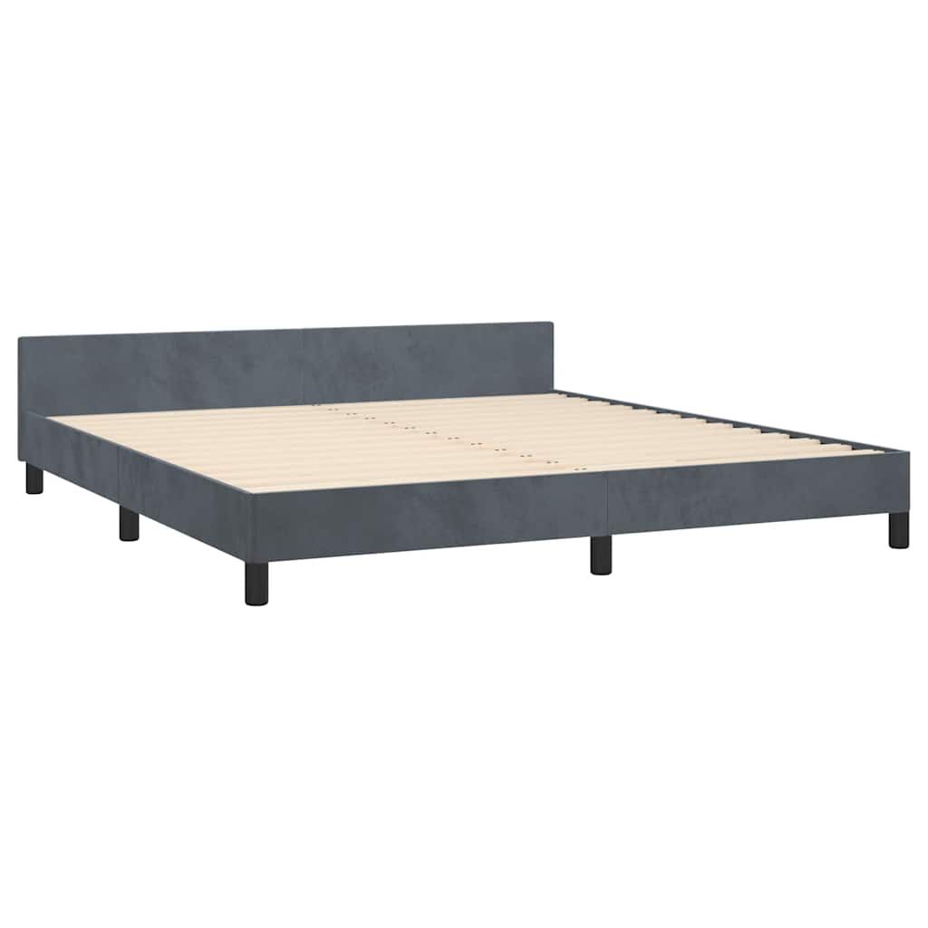 vidaXL Bed Frame without Mattress Dark Grey 183x213 cm Velvet