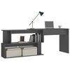 vidaXL Corner Desk High Gloss Grey 200x50x76 cm Engineered Wood