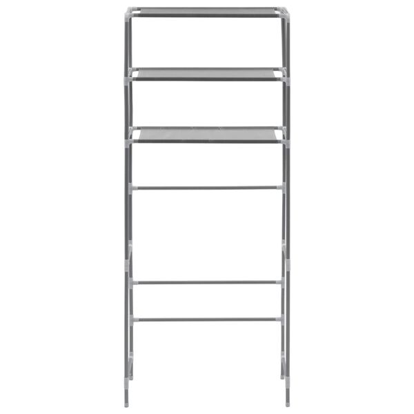 vidaXL 3-Tier Storage Rack over Laundry Machine Silver 69x28x169 cm