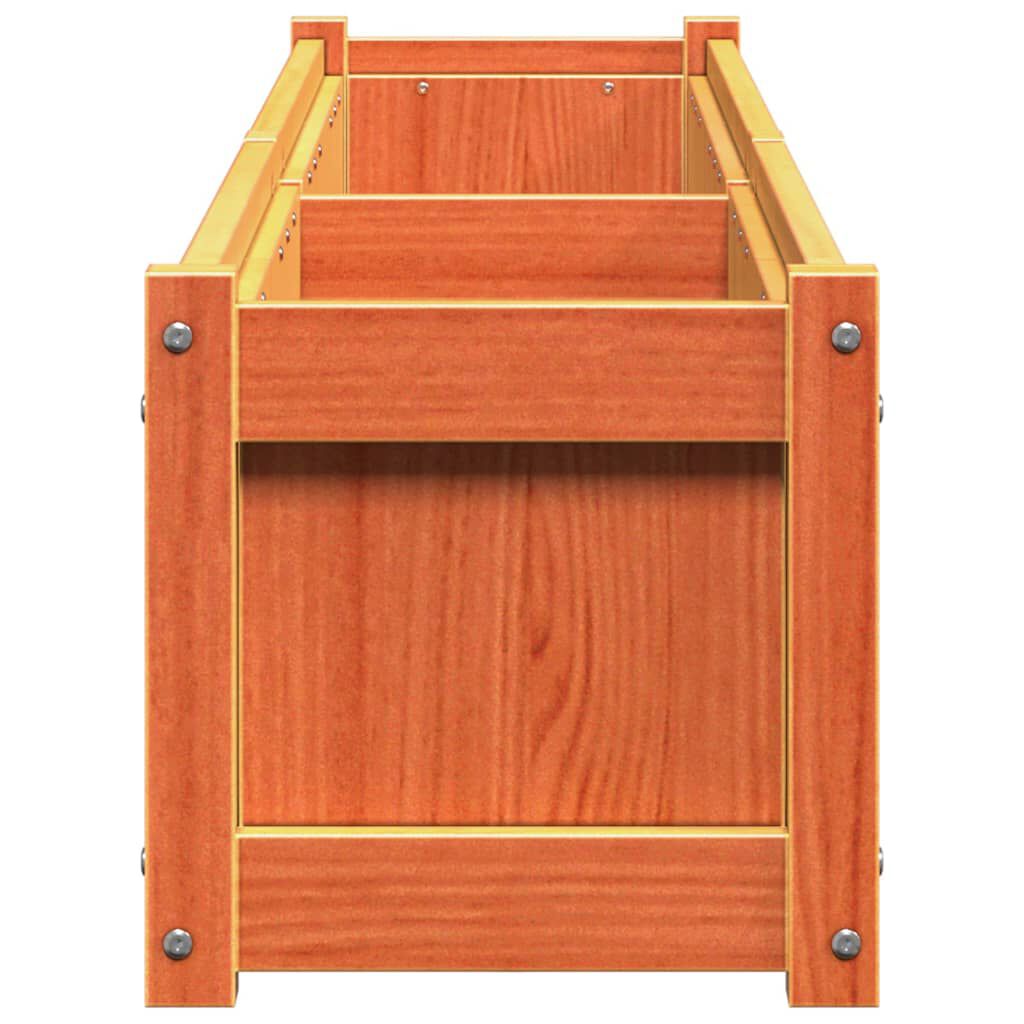 vidaXL Garden Planter Wax Brown 180x31x31 cm Solid Wood Pine