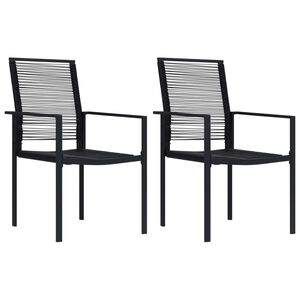 vidaXL Garden Chairs 2 pcs PVC Rattan Black