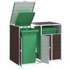 vidaXL Wheelie Bin Storage for Double Bins Brown 144x81x113 cm Steel