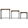 vidaXL Nesting Coffee Tables 3 pcs Smoked Oak Engineered Wood