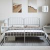 vidaXL Metal Bed Frame without Mattress with Footboard&nbsp;White 193x203cm