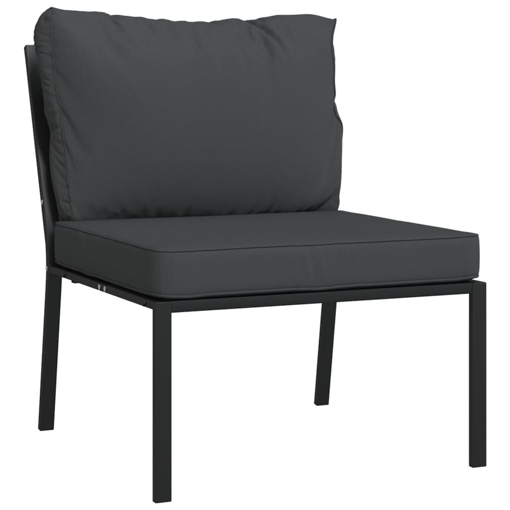 vidaXL 9 Piece Garden Lounge Set with Grey Cushions Steel