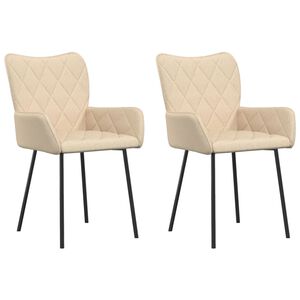 vidaXL Dining Chairs 2 pcs Cream Fabric