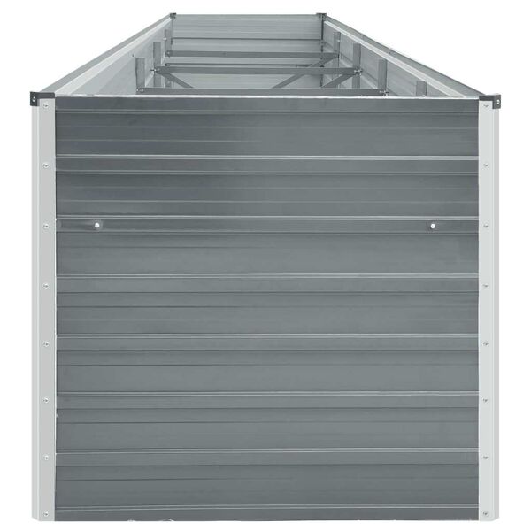 vidaXL Garden Raised Bed Galvanised Steel 400x80x45 cm Grey