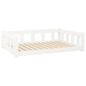 vidaXL Dog Bed White 105.5x75.5x28 cm Solid Wood Pine