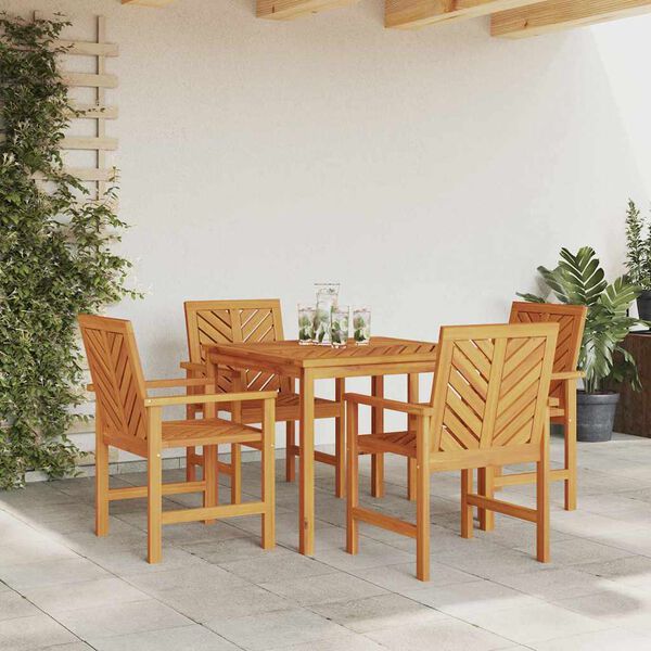 vidaXL Garden Dining Set 5 pcs Brown Solid Acacia Wood