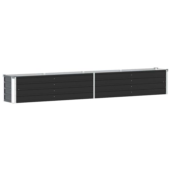 vidaXL Garden Raised Bed Galvanised Steel 320x40x45 cm Anthracite