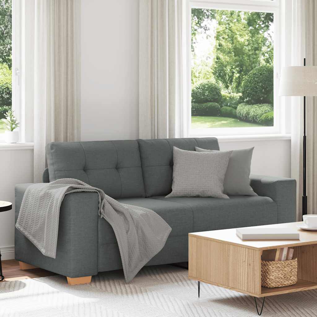 vidaXL Loveseat Sofa Dark Grey 140 cm Fabric