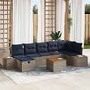 vidaXL Garden Sofa Set with Cushion 8 pcs Grey Poly Rattan