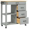 vidaXL Kitchen Trolley MONZA 84x40x90 cm Solid Wood Pine