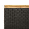 vidaXL Garden Storage Box Black 80x40x48 cm Poly Rattan Acacia Wood