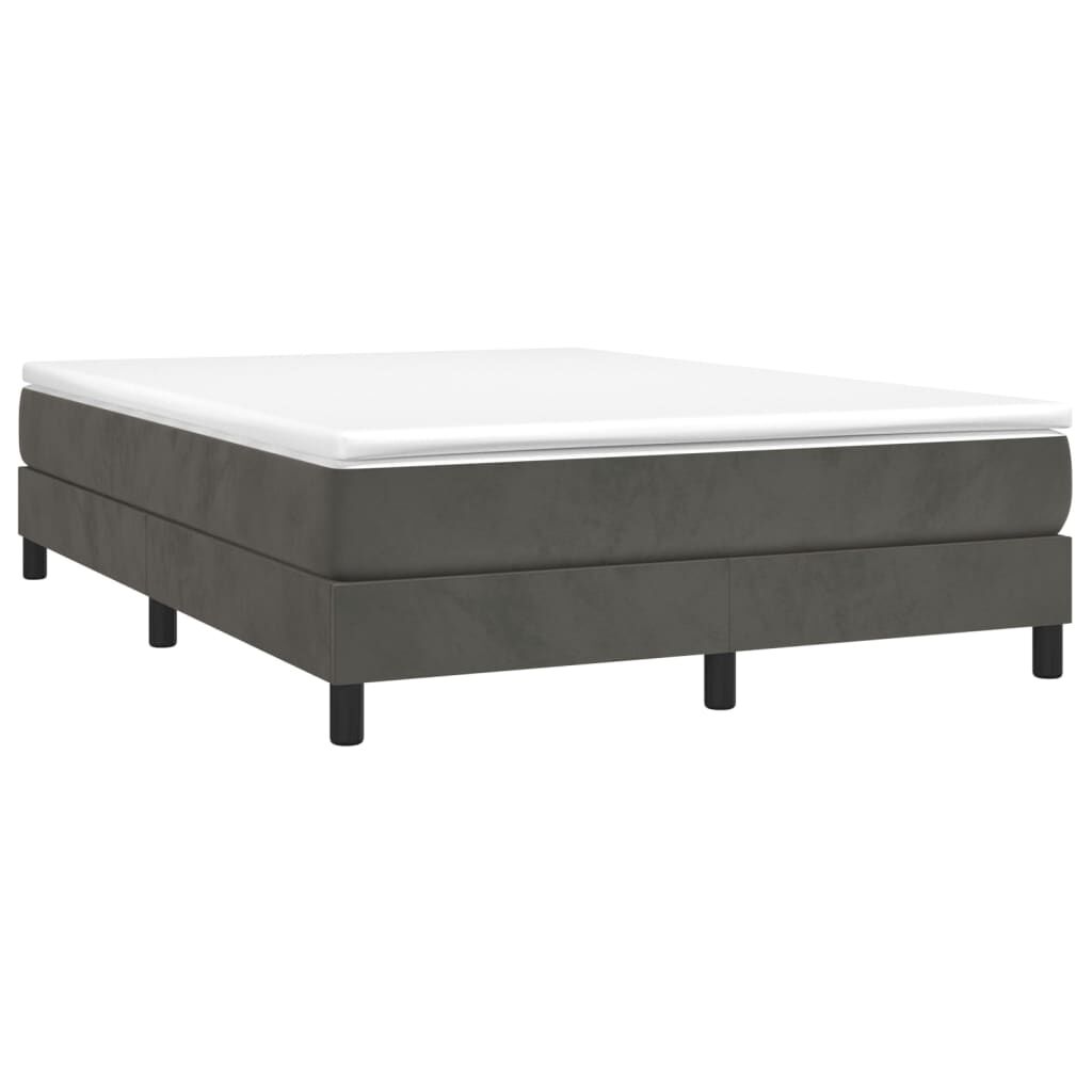 vidaXL Box Spring Bed with Mattress Dark Grey 137x190 cm Velvet