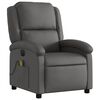 vidaXL Electric Massage Recliner Chair Grey Real Leather