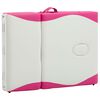 vidaXL 4-Zone Foldable Massage Table Aluminium White and Pink