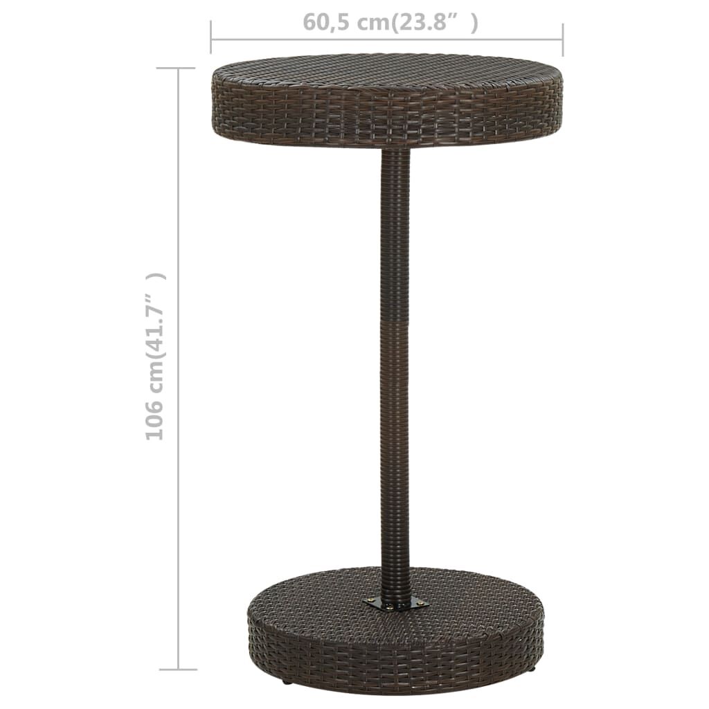 vidaXL Garden Table Brown 60.5x106 cm Poly Rattan