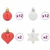 vidaXL Christmas Bauble Set 40 pcs Red and White