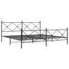 vidaXL Metal Bed Frame without Mattress with Footboard Black 193x203cm