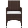 vidaXL 3 Piece Garden Dining Set with Cushions Poly Rattan and Glass