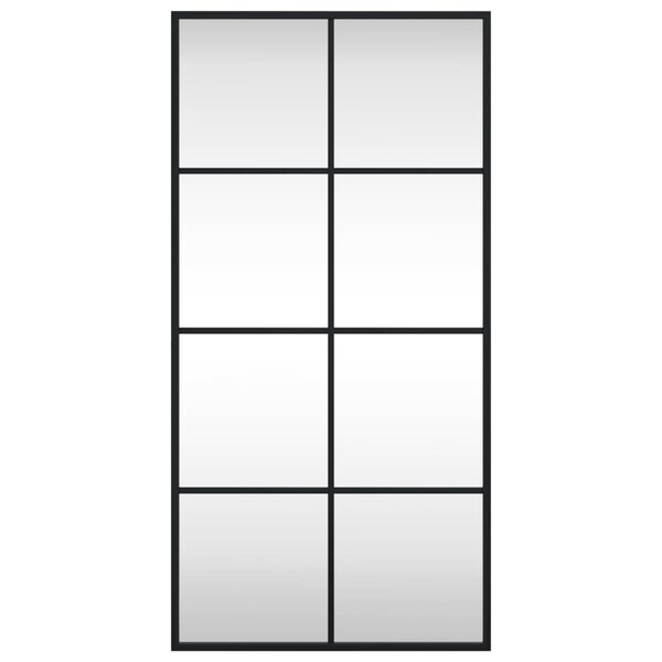 vidaXL Wall Mirror Black 40x80 cm Rectangle Iron