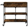 vidaXL Kitchen Trolley Smoked Oak 105x42x95 cm Engineered Wood