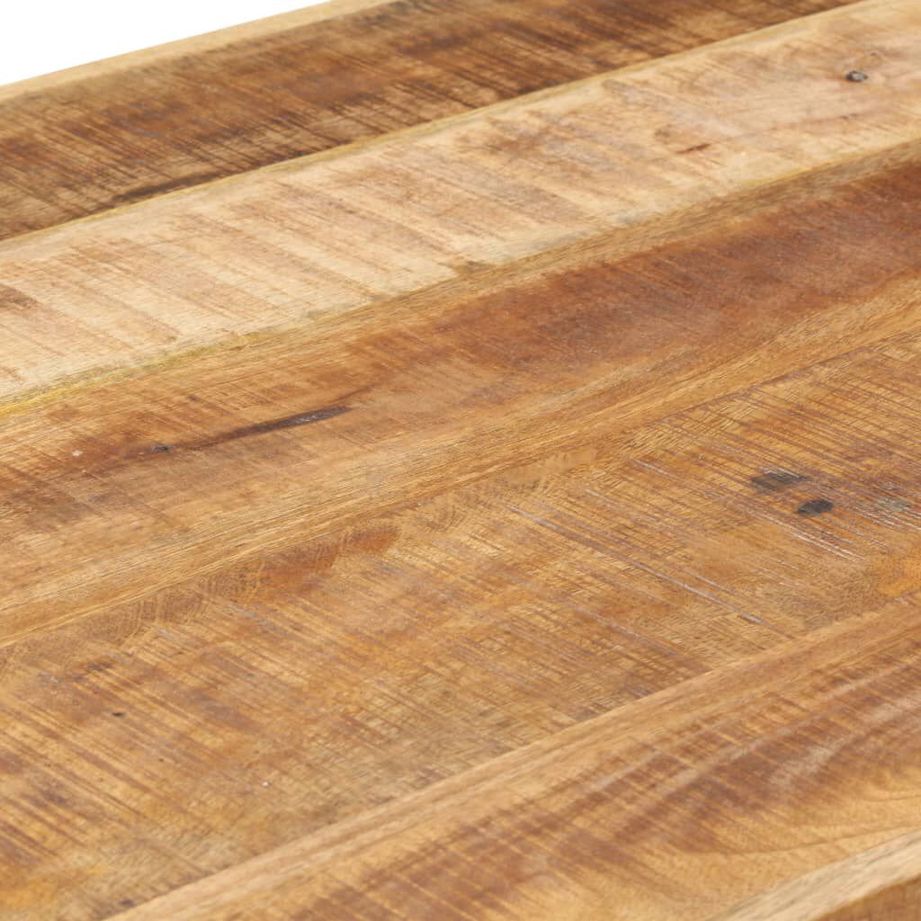 vidaXL Dining Table 160x80x75 cm Solid Rough Mango Wood