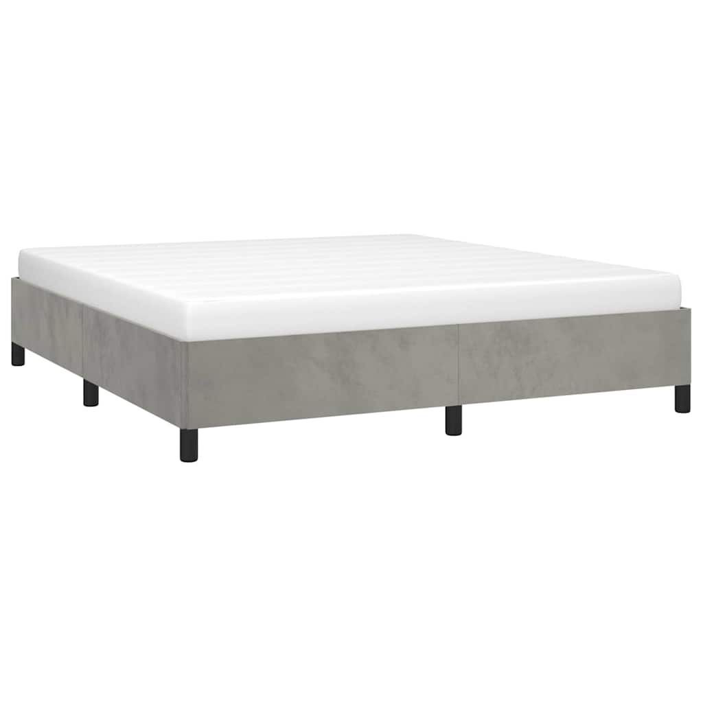 vidaXL Bed Frame without Mattress Light Grey California King Velvet