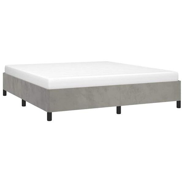 vidaXL Bed Frame without Mattress Light Grey California King Velvet