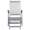vidaXL Outdoor Deck Chair with Footrest and Cushion Solid Acacia Wood