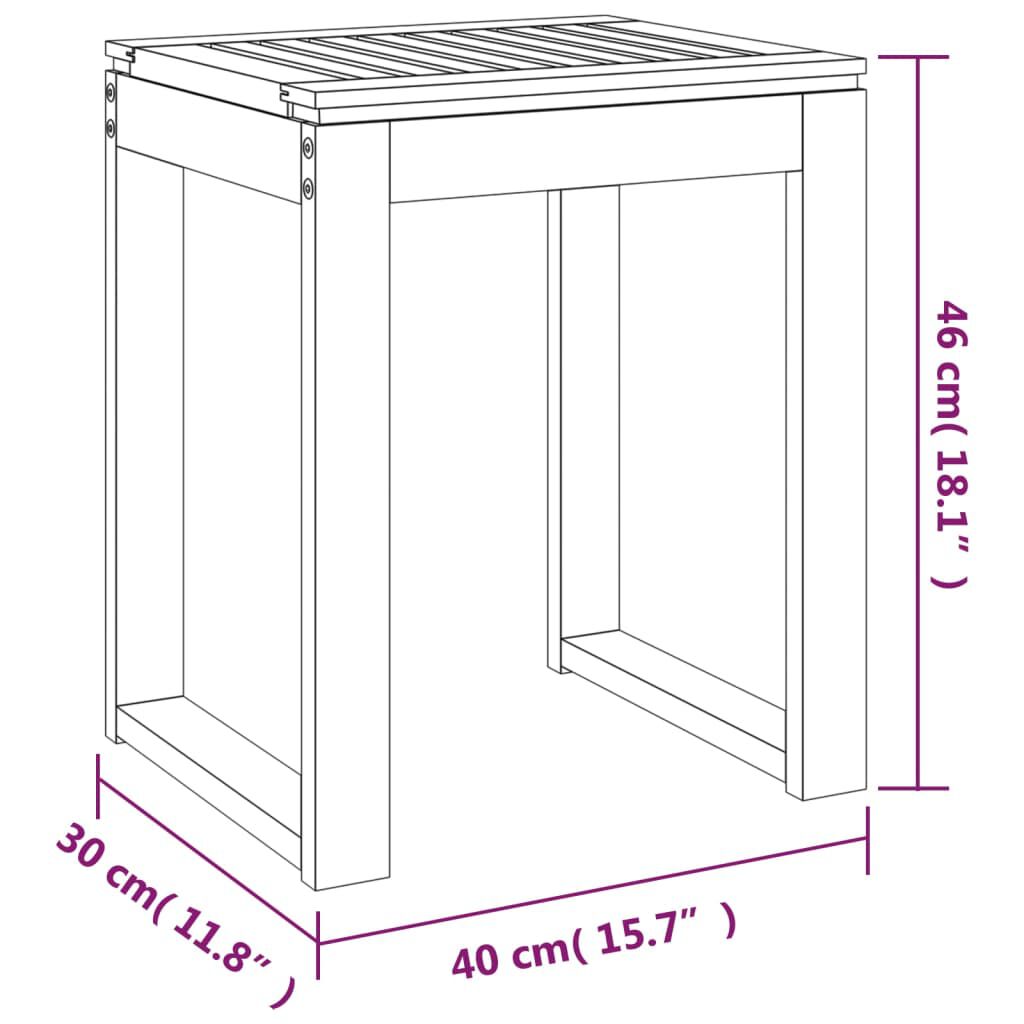 vidaXL Bathroom Stool 40x30x46 cm Solid Wood Walnut
